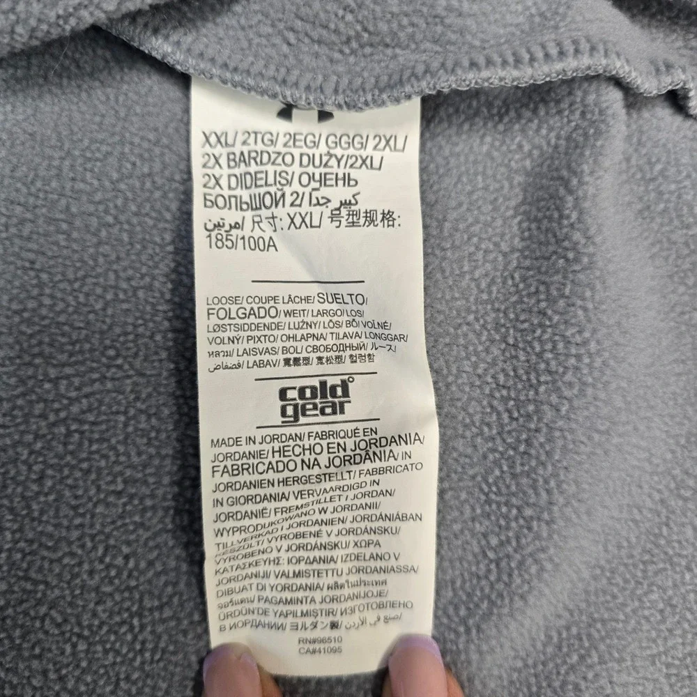 Under Armour ColdGear Mens 2XL Gray Quarter Zip Fleece Pullover Loose Fit Jacket